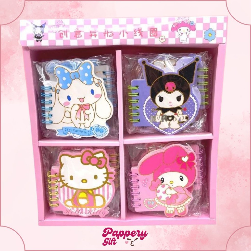

NOTE BOOK RING MOTIF MEMO KECIL SPIRAL Sanrio Lace Gold Individual Packing - SE0386
