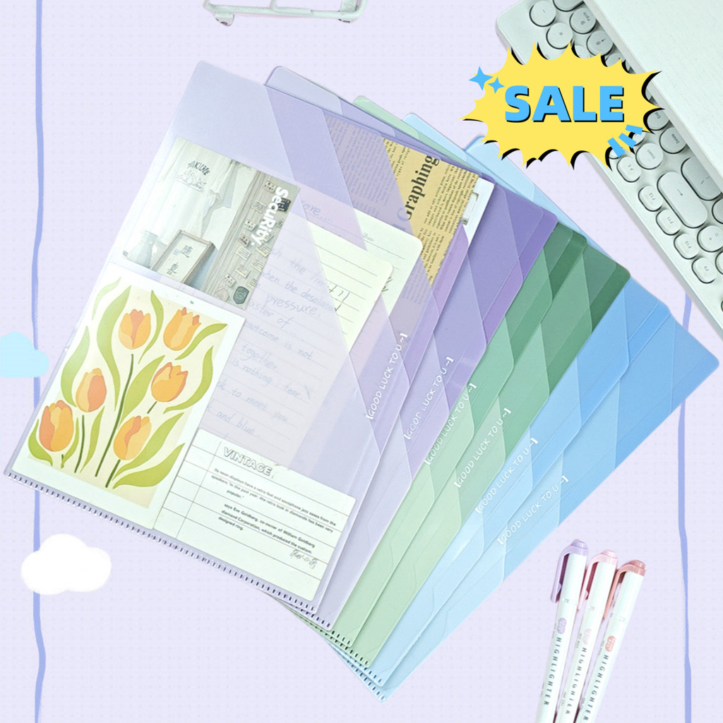 

5-Pack File Bag A4 Transparent Button Bag Large-Capacity Waterproof Bag with Snap Test Paper Storage Bag Business Office File Bag Information Bag Folder Organization and Storage