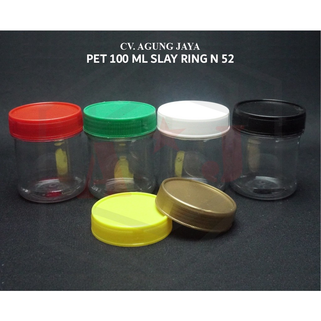 Toples Sambal/Jar Slay 100 ml Natural Tutup plastik/ Toples Sambal /Pet 100 ml Tabung Natural /Pet J