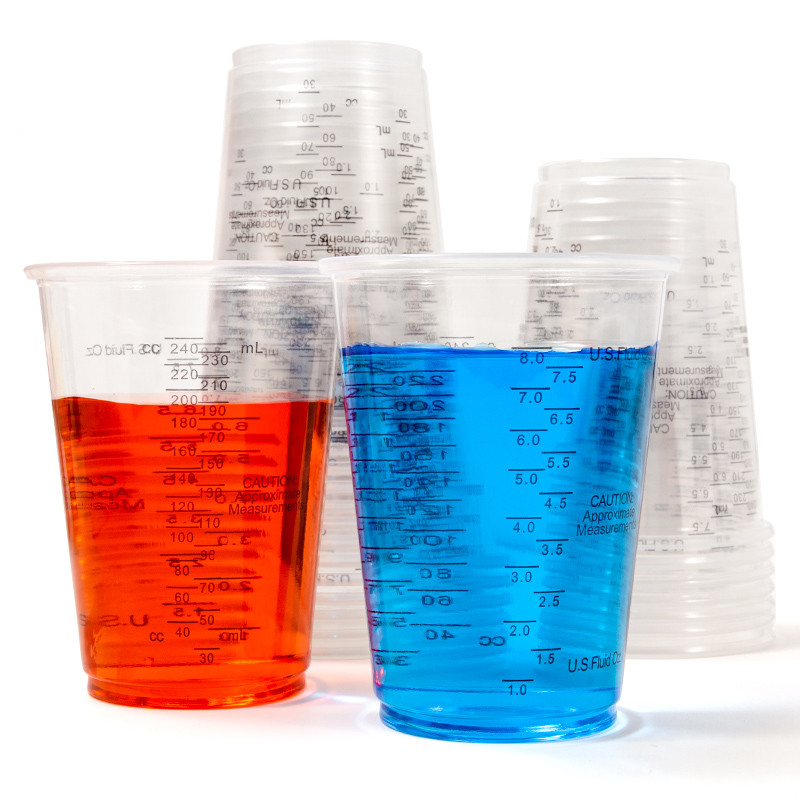 

Disposable Plastic Measuring Cups with Wooden Sticks Epoxy Resin Liquid Multipurpose Mixing Cups for Cooking and Baking
