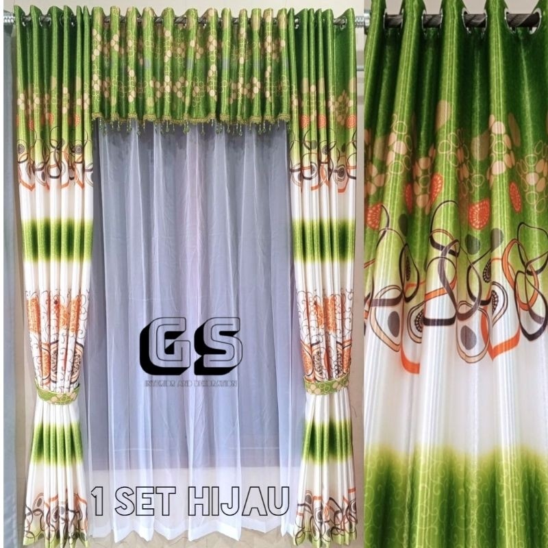 Gorden 1 Set Lengkap Dengan Poni Rumbai Mewah Gorden Paket Lengkap Jendela Dan Pintu Poni Co