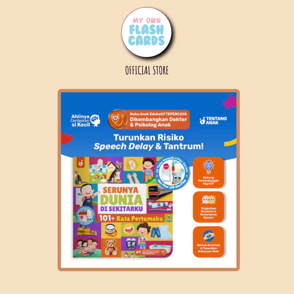Serunya Dunia Di sekitarku 101+ Kata Pertamaku Lift-the-Flap & Cermin | Buku Pertama Anak Kurangi Ri