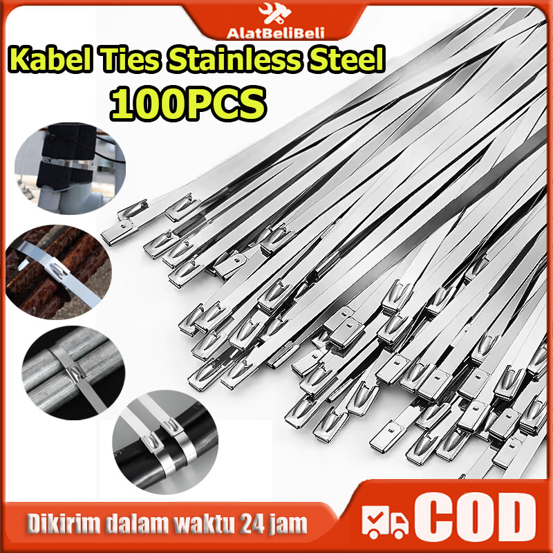 

【COD】4.6*200mm(100PCS) Kabel Ties Stainless Tali Besi Anti Karat 304 / ikat besi Kabel Tis Steel Metal Tie lock / Klem Pengikat Pipa KnalpotCable Alat Antioksidan Luar Ruangan