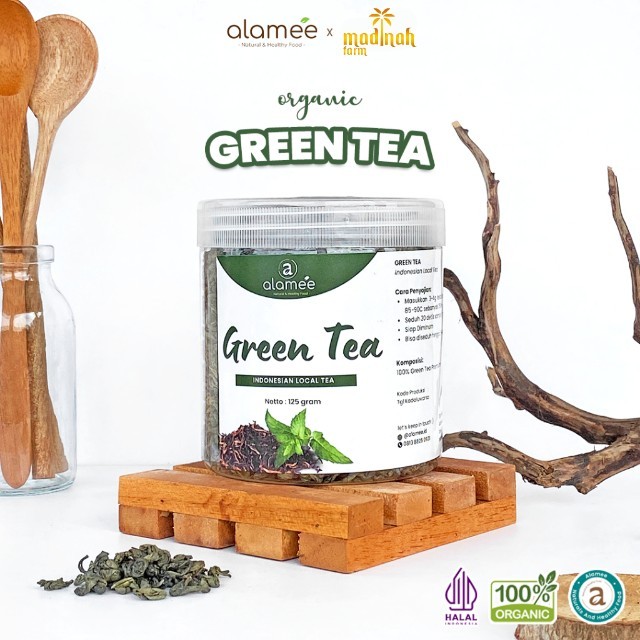 

ALAMEE Teh Hijau Green Tea Organic Kering Organik Greentea Minuman Herbal madinah
