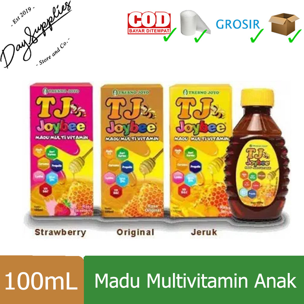 

Madu TJ Joybee Strawberry / Original / Orange Multivitamin Plus 100mL / Madu Multivitamin Plus Anak (Jeruk / Original / Stroberi)