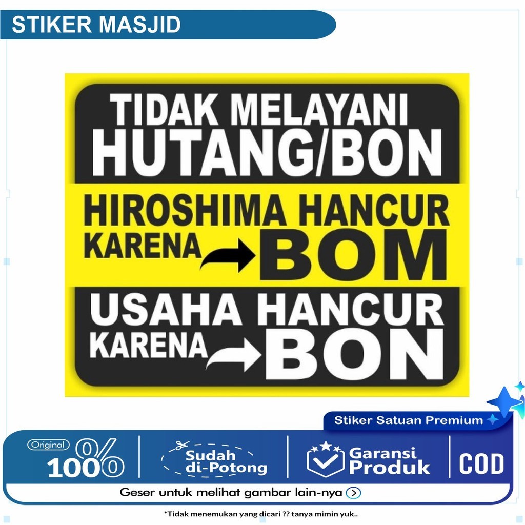 

Stiker Dilarang NGUTANG / HUTANG