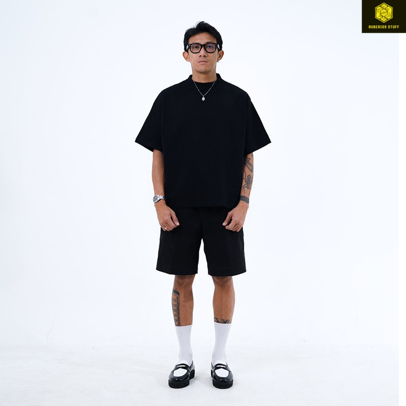 All Around Faded Oversize Cropped Tshirt Black 235GSM