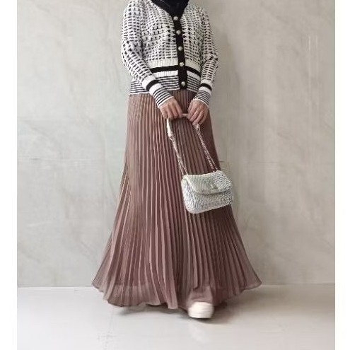 JUANXSHOP  Rok Plisket ceruty babydoll Premium Heavy Sifon Exlusive / Pleated Skirt ceruti