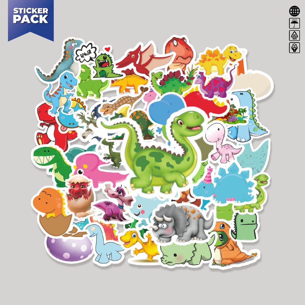 

[100PCS]Stiker Pack Stiker Baby Dinosaur (Bayi Dinosaurus) Aesthetic Vinyl Anti Air Dekorasi Sticker Laptop Buku Journal Koper Helm Casing HP Gitar Helm Skateboard