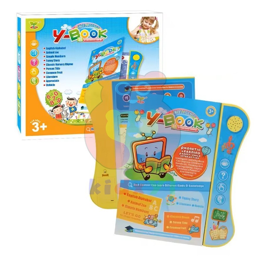 Mainan Anak Edukasi Tablet Y Book eBook Flip Book Buku Pen Pencil Latihan Belajar Membaca Bahasa Ing