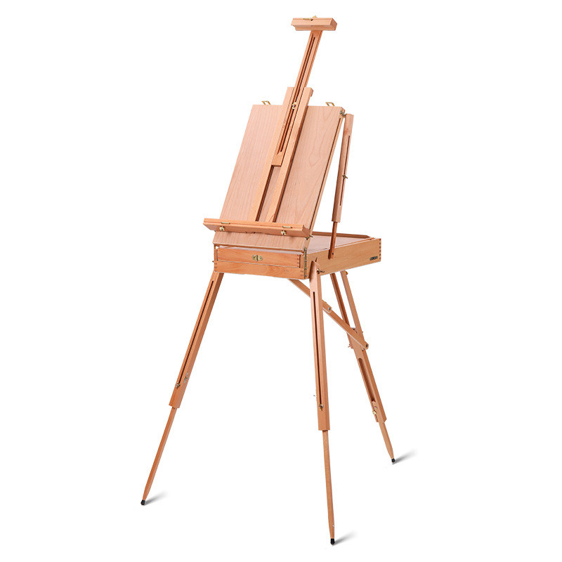 

Beechwood Painting Box Sketching Portable Oil Painting Box Collapsible Art Tool Box Telescopic Back Easel for Canvas Up To 88cm