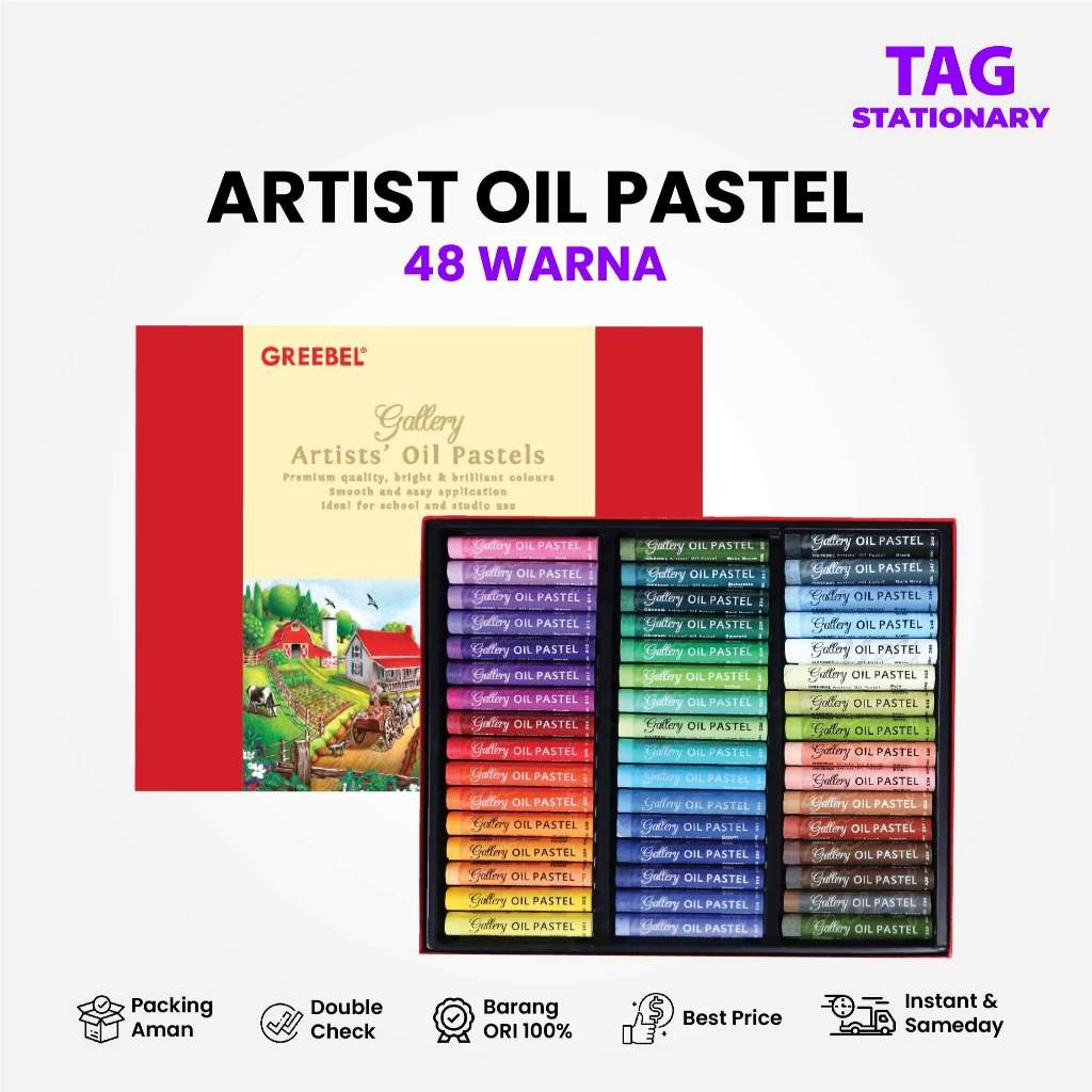 

GREEBEL Crayon Krayon ARTIST 48 Warna / Artist Oil Pastel 48 / Crayon Greebel / Timur Agung