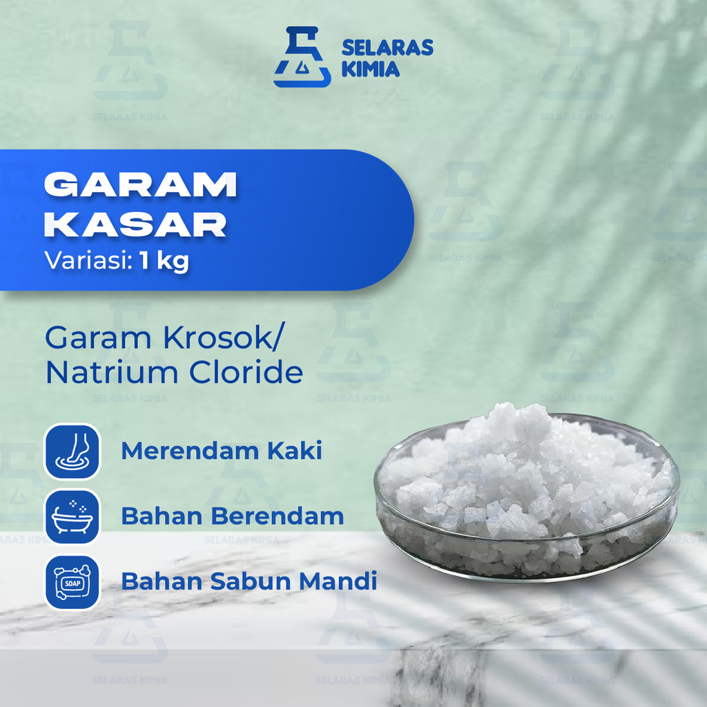 

Garam Kasar / Garam Krosok / Natrium Cloride - 1 Kg