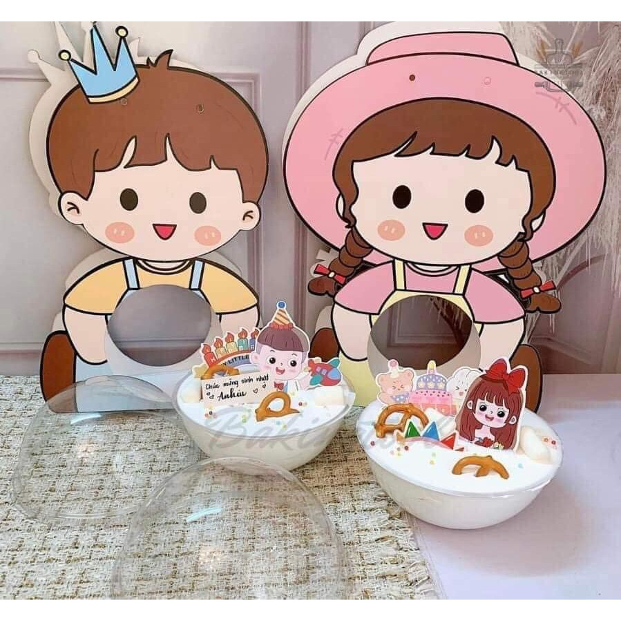 MOUSSE BALL CAKE DECORATION/GOODIE BAG CAKE BOY DAN GIRL/TEMPAT MINI CAKE BOX