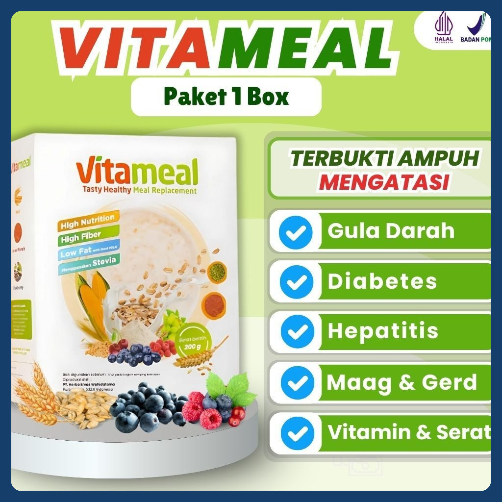 

vitameal official store vitamil gula darah vitamale diabetes untuk diet 1 box