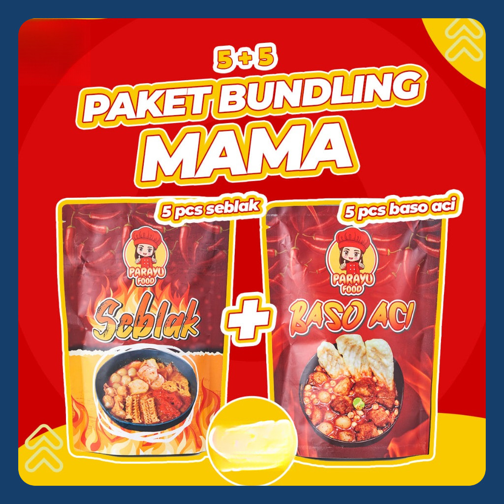 

Parayu Food - Paket Bundling Mama - 5 Baso Aci + 5 Seblak Instant