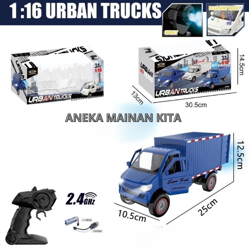 

Mainan Mobil Remote Control Asap Led Mobil Carry Scale 1:16 RC Drift Rc Pick Up Box Buka Pintu Spray