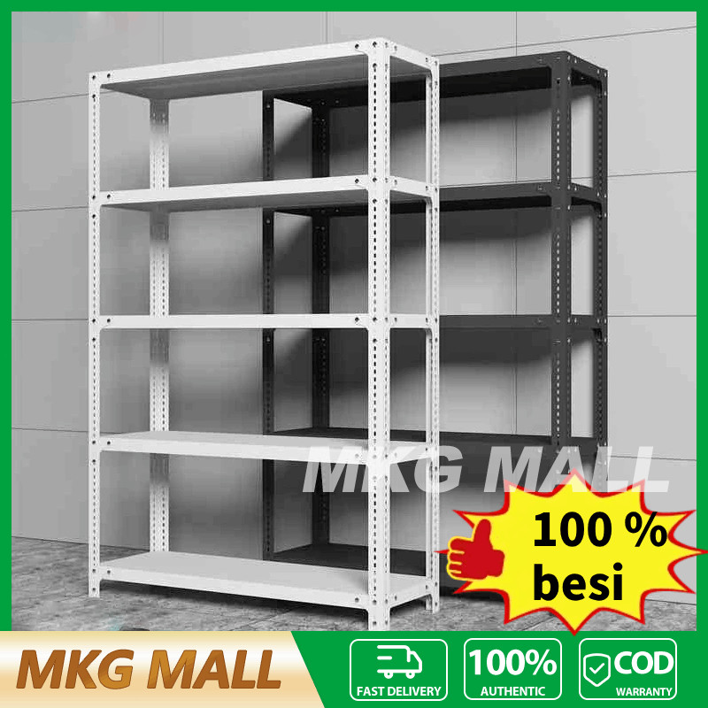 100% besi Rak besi siku 5/6  susun Rak Gudang Rak supermarket rak dapur Rak besi serbaguna Rak Aquar