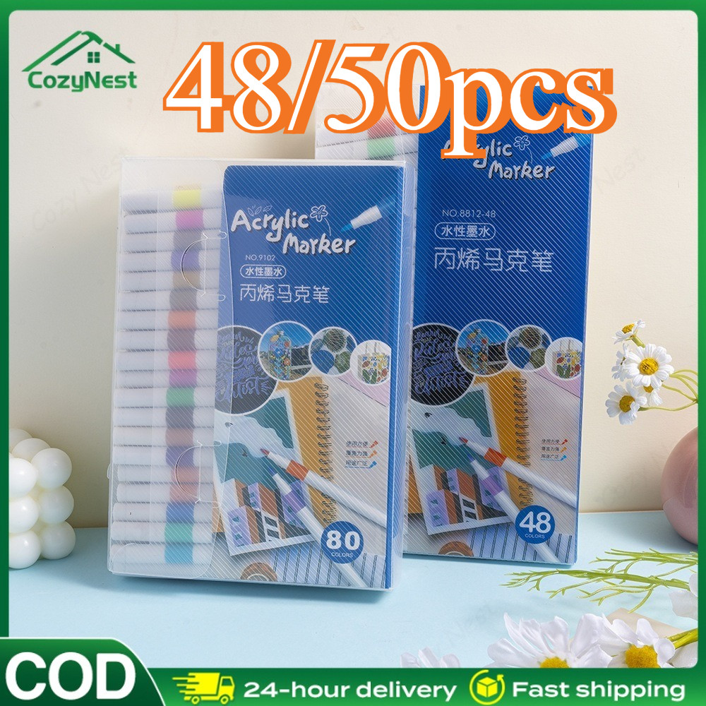 

Hightune Acrylic Marker Set Spidol Akrilik DIY Painting Spidol Pastel Pulpen Highlight Drawing Warna