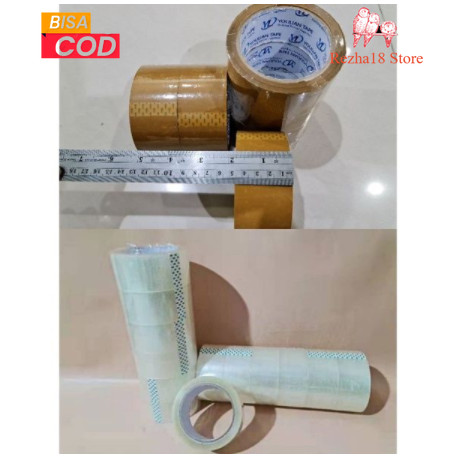 

R18 Lakban 45mm 90Y Tape lakban bening / Isolasi bening/ Coklat