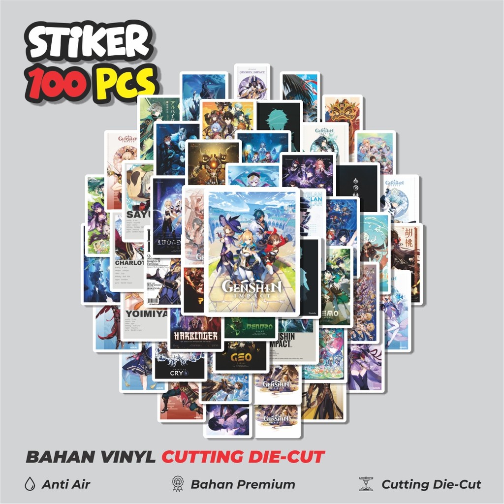 

Terbaru! 50 pcs Stiker Anime Genshin Impact Dekorasi Lucu Kreatif untuk Notebook, Skateboard, HP