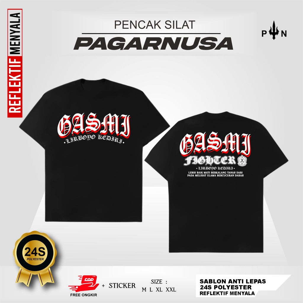 Kaos PN Reflektif Gasmi Fighter Lirboyo Kediri Bahan Premium