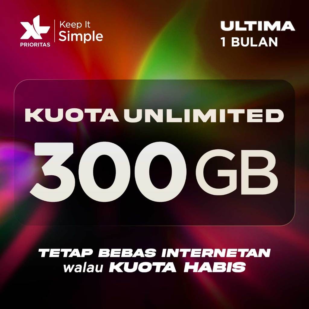 NEW Kartu Perdana XL PRIORITAS Ultima Unlimited FUP 300GB/bln PREMIUM