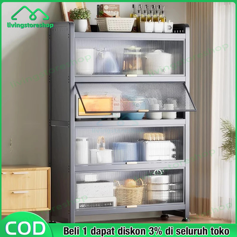 LEMARI DAPUR LEMARI PIRING ALUMINIUM RAK DAPUR BESI SERBAGUNA LEMARI DAPUR MINIMALIS FULL PLAT BESI