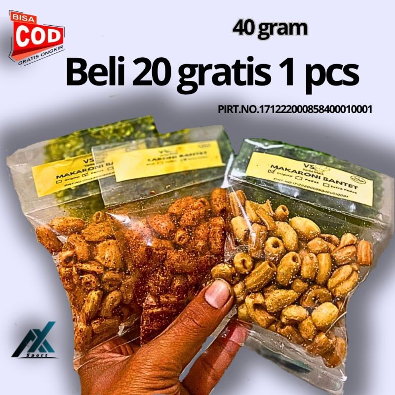 

40 GRAM Makaroni Bantet Bantat PedaS Khas Tasikmalaya Kriwil Uril Kerang Keong