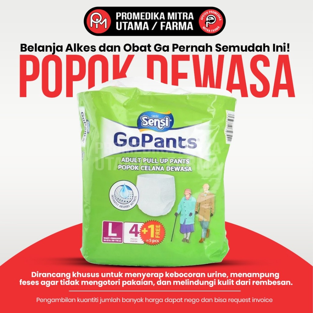 Popok Dewasa | Underpad untuk Orang Dewasa | Tersedia berbagai Ukuran