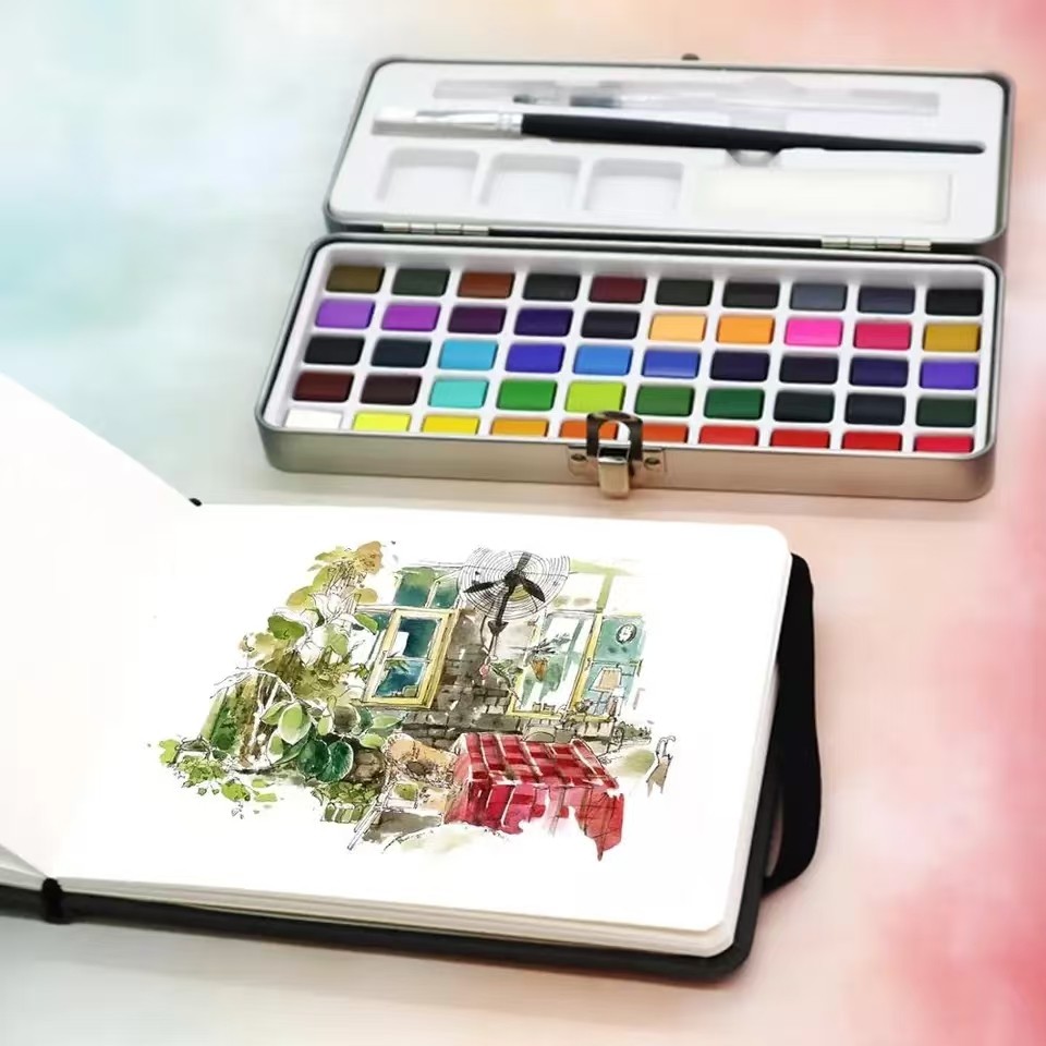 

Kaluor50/72/90/100 colors Watercolor Pigment Set Drawing Painting Art Set Students Beginners Stationery Supply Gift Box