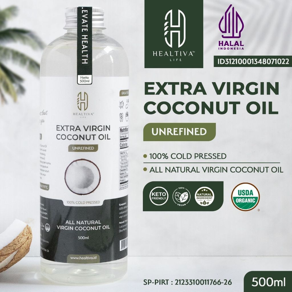 

HEALTIVA Minyak VCO Original 500ml / Extra Virgin Coconut Oil Minyak Kelapa Murni 100% Coconut Oil