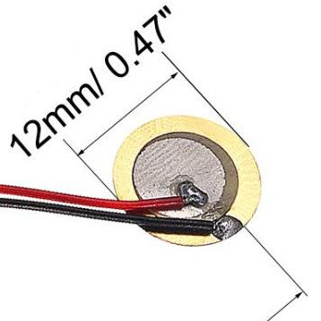 12mm Piezo + Kabel Electric Buzzer Sensor Drum Elektrik Piezzo