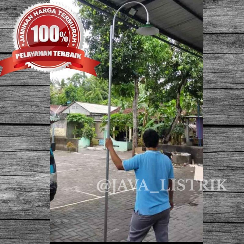 Tiang lampu jalan 3 meter FULLSET ( Tiang+Kap+pitingan)