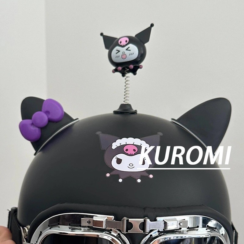 Stiker Dekorasi Helm & Motor 3D Telinga Kucing Desain Lucu Anti Air Cocok Mobil Listrik & Hadiah Uni