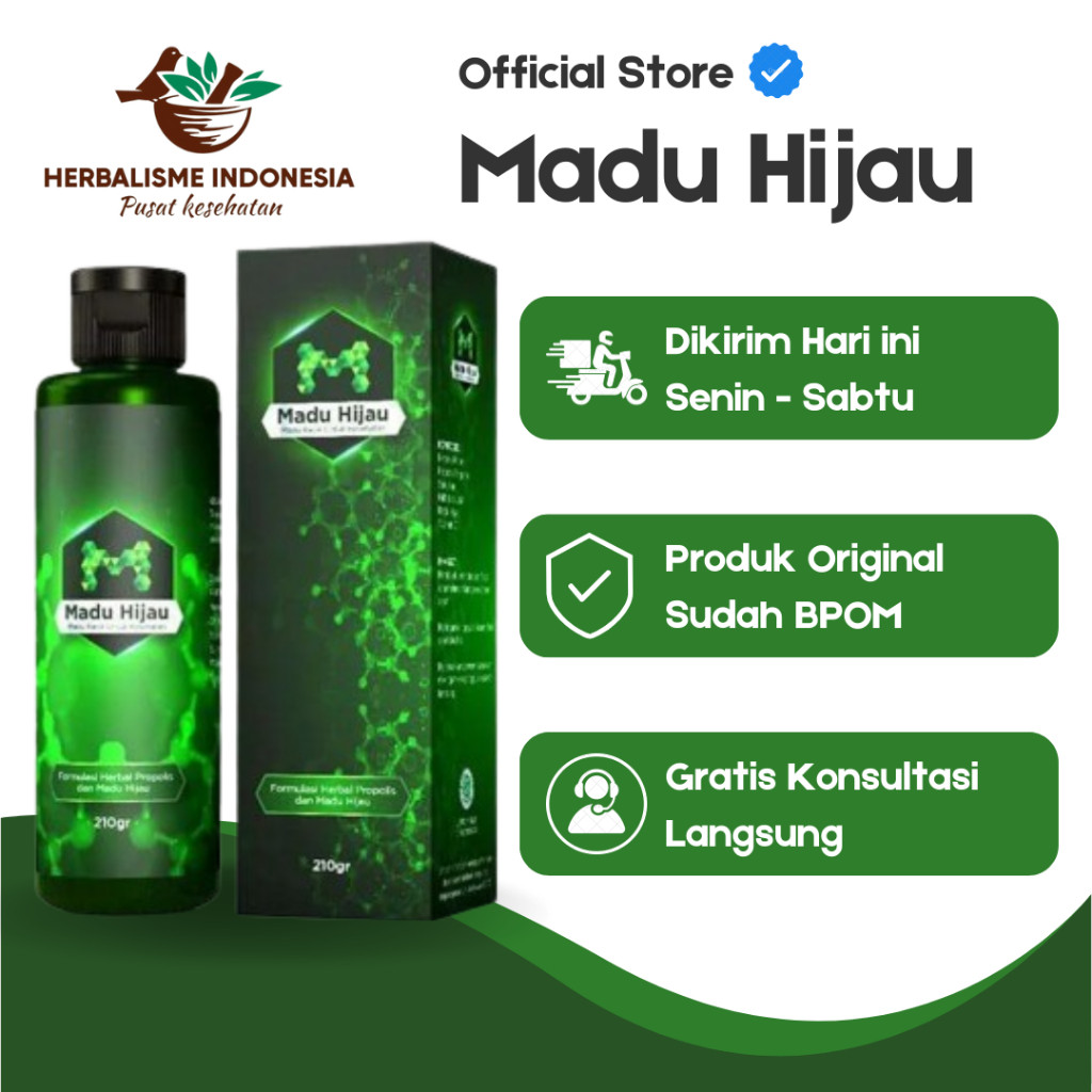 

Madu Hijau Original 100% Logo M - Madu Herbal Bantu Atasi Masalah Pencernaan - Sudah BPOM - 210gr