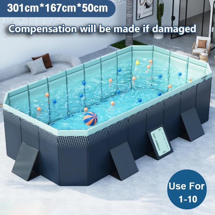 【Ready stock】Bliss Baby Air Kolam Renang lipat mainan air persegi panjang ekstra Besar untuk anak & 