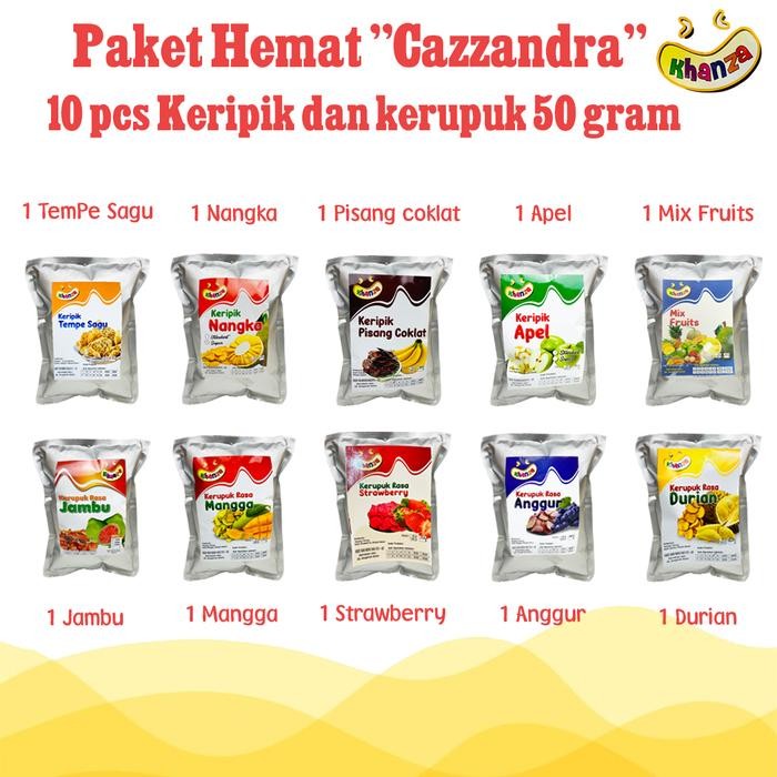 

Paket Hemat "CAZZANDRA" 10 Pcs Keripik Buah Nangka Rambutan Nanas Salak Apel Ubi Ungu 50 Gram