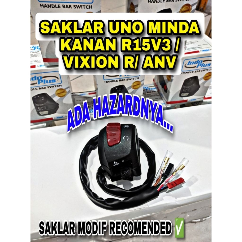 SAKLAR KANAN R15V3,VIXION R, NEW VIXION ORIGINAL UNO MINDA