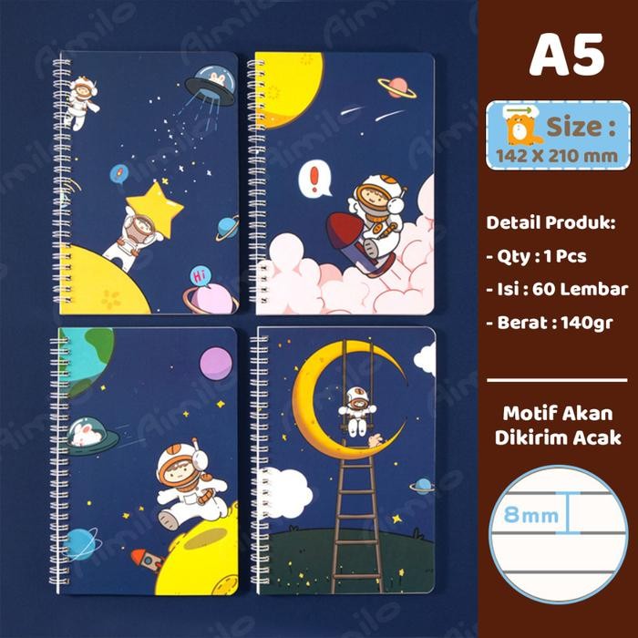 

R P e [READY] Aimilo Buku Diary Aesthetic Notebook A5 Buku Jurnal Buku Catatan Buku Note Stiker Buku Tulis Aesthetic Sekolah Stationary - A5-5