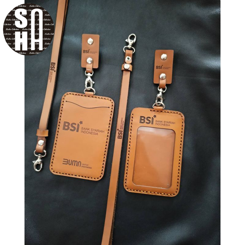 

ID CARD HOLDER KULIT NAME TAG BISA CUSTOMLOGO PERUSAHAAN