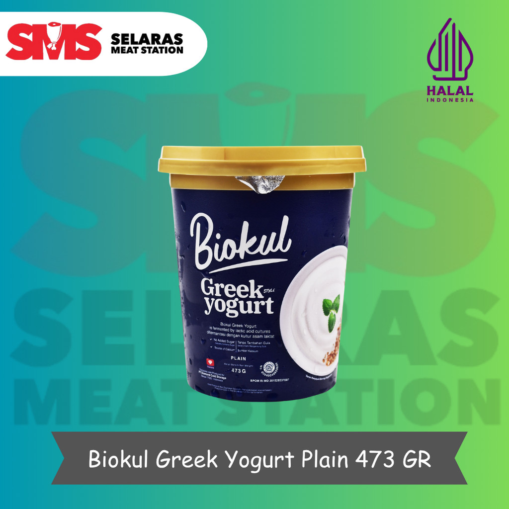

Biokul Yogurt Greek Plain Honey - Yogurt Original Madu 473gr - Selarasmeatshop