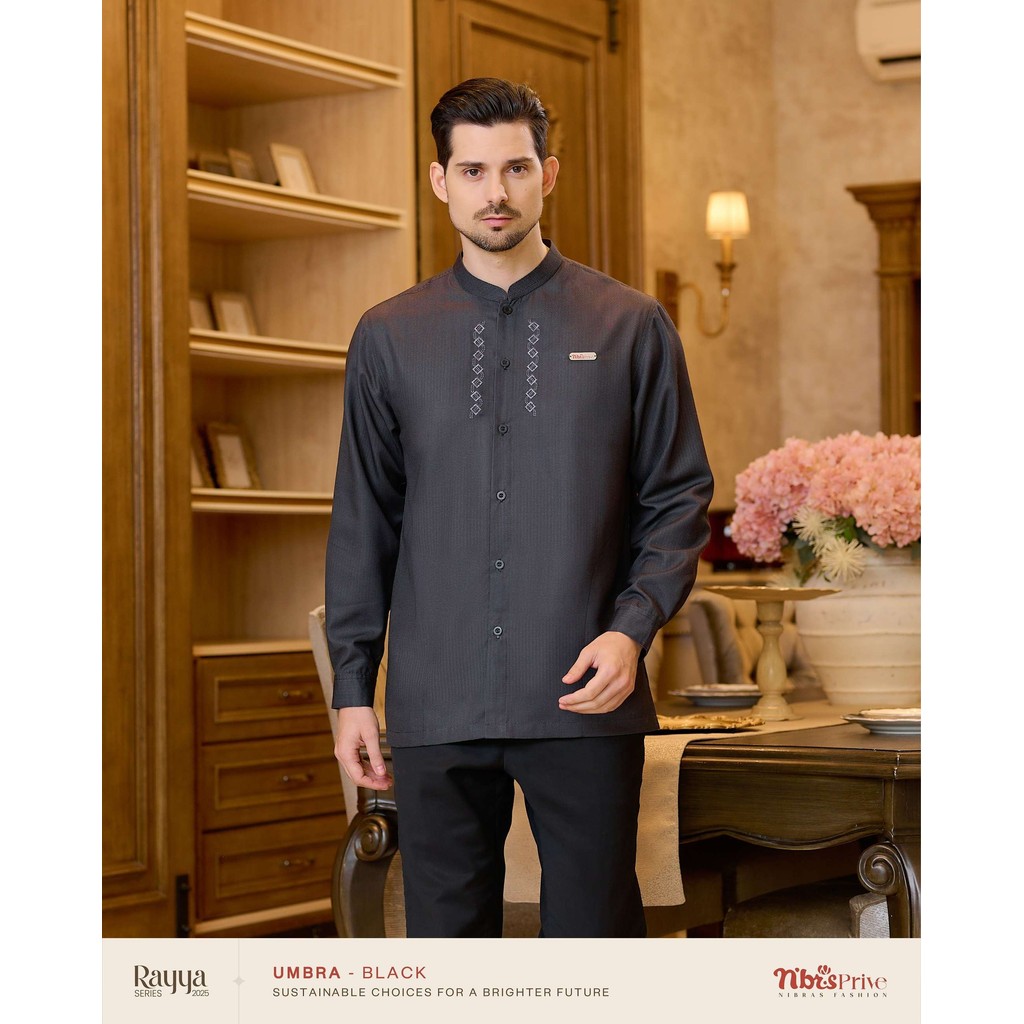 SARIMBIT UMBRA / Baju Koko Dewasa Jumbo Lengan Panjang Bahan Katun Variasi Bordir By Nibras
