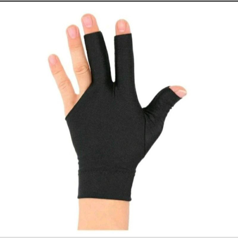 (wk acc) sarung tangan billiard billiar hand glove billiard sarung tangan 3 jari / sarung tangan bil