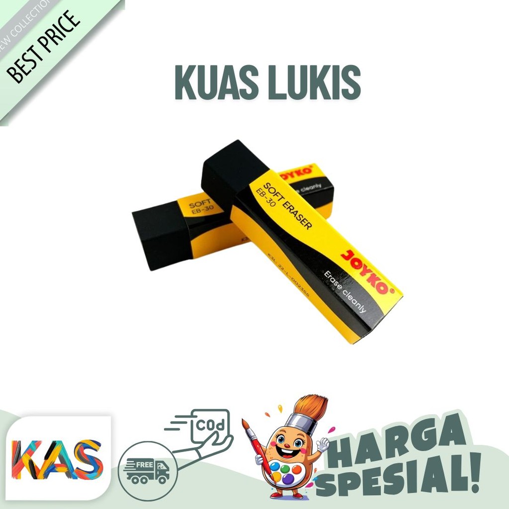 

Penghapus Pensil Joyko EB-30 Hitam Eraser Panjang Super Clean Satuan
