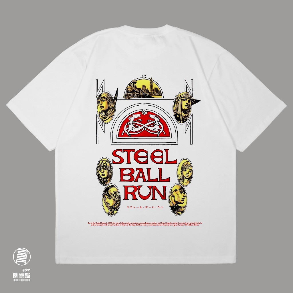 T-Shirt Steel Ball Run Jojo Bizarre Adventure Johnny Joestar Gyro Zeppeli Anime Manga Wibu Jepang Ka