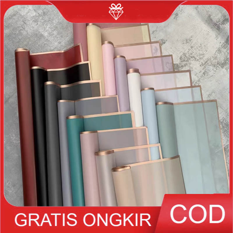 

PROMO!20LEMBAR Korean Wrapping Polos List Gold - Bahan Buket Bunga W002READY