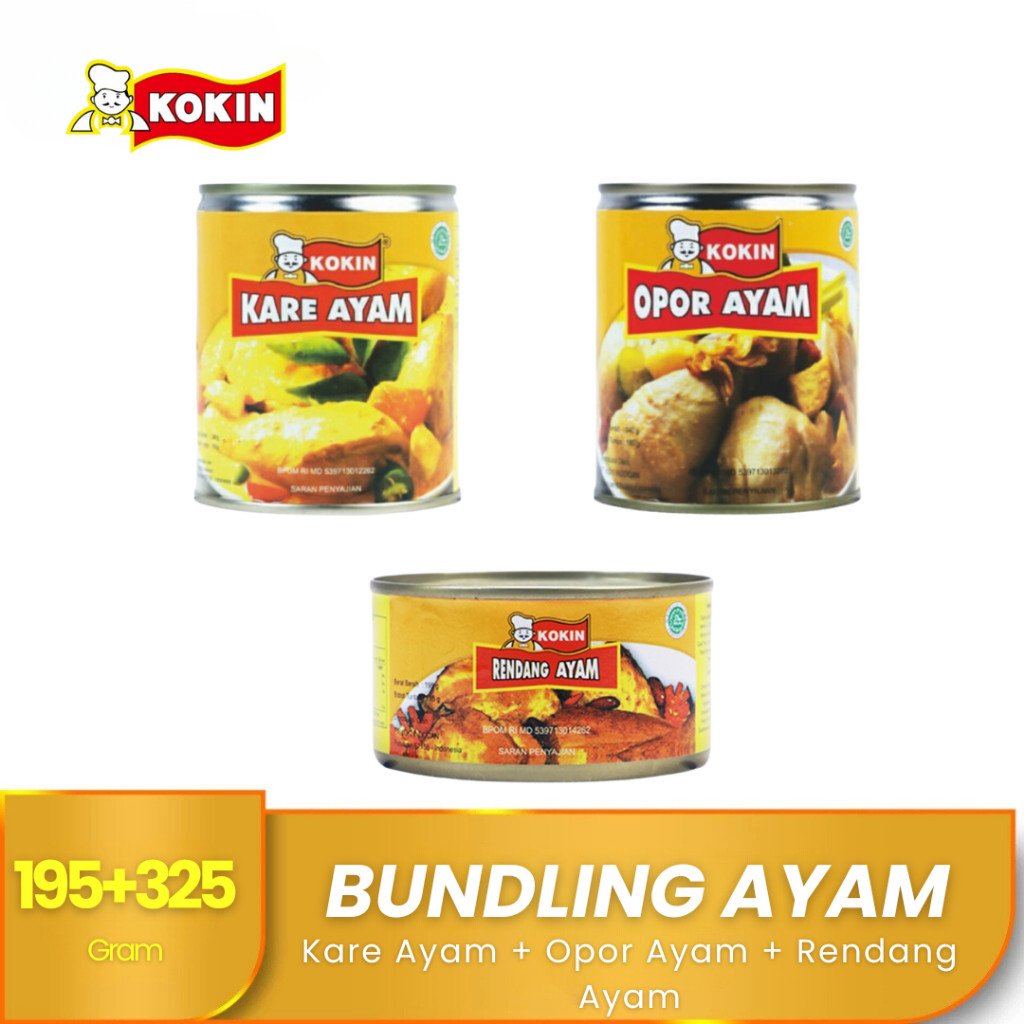 Bundling Rendang Kari Opor Ayam Makanan Kaleng Instan Siap Saji - KOKIN