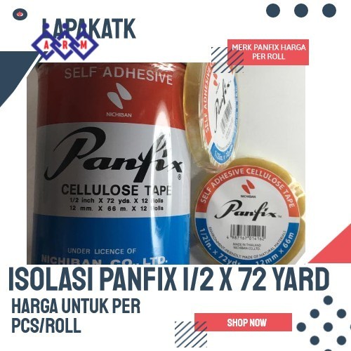 

ISOLASI PANFIX 1/2 X 72 YARD (PER PCS) + Best Seller
