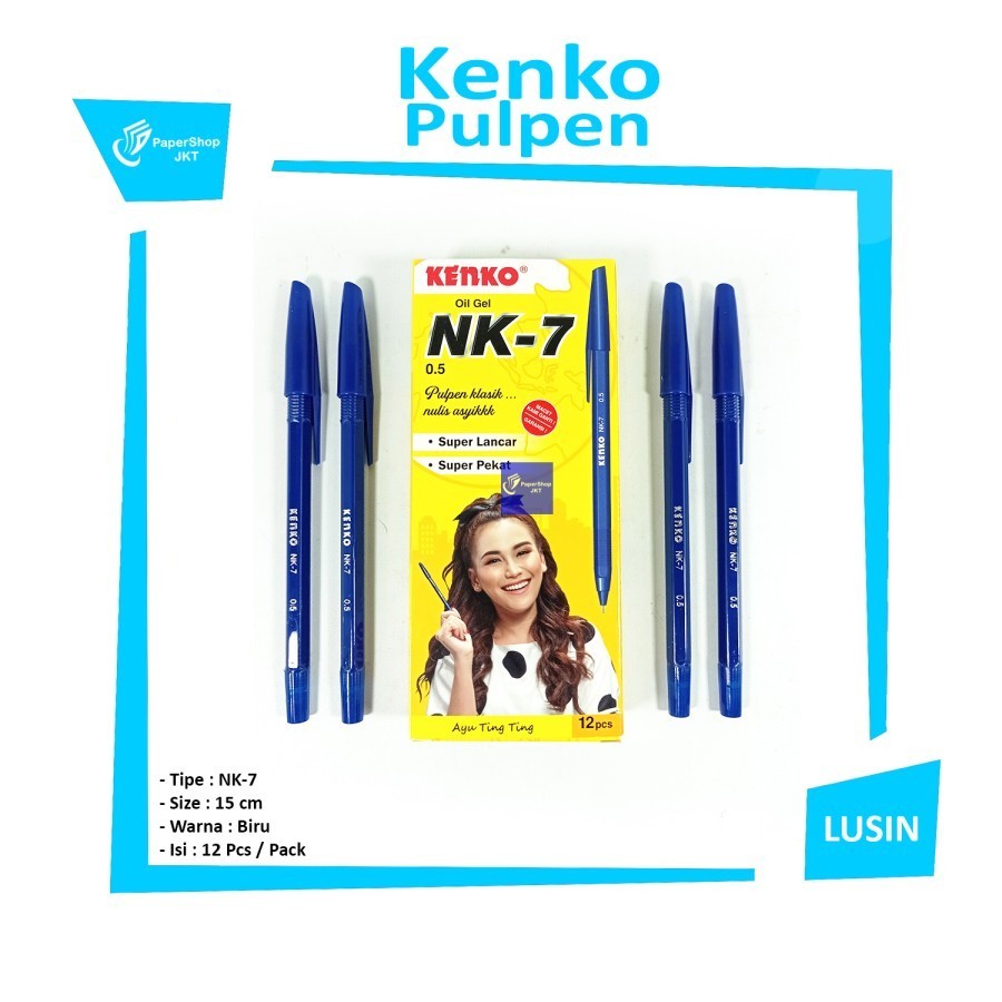 

Pulpen KENKO Pen Oil Gel NK-7 Biru